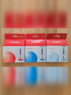 Canon CLI-8R CLI-8C CLI-8PC Red Cyan Photo Cyan Ink Tank Pixma New ChromaLife100